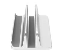 Horett Vertical Laptop Stand, Aluminum Alloy, Silicone Pads | Desktop Organizer, One Piece Aluminum Molding, Silicone Pads, Home Office Dormitory, Computer Tablet Storage
