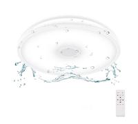 Horevo LED Ceiling Lamp 8.66 inch Bathroom Light with Remote Control, Bluetooth Speaker Ceiling Lamp IP65 Waterproof Bathroom Lamp with E27 Screw Adapter, Ceiling Light for Kitchen Hallway Balcony