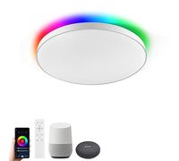 Horevo Smart Ceiling LED WiFi Light with Remote, Compatible with Alexa/Google Home, 11in Dimmable Color Changing Light Fixture for Kids' Room, Bedroom, Living Room