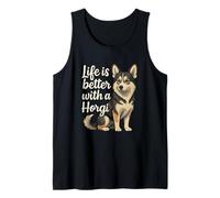 Horgi Life is Better with A Corgi Husky Mix Retro Dog Owner Tank Top