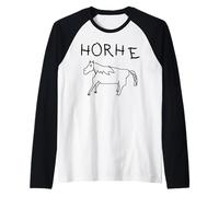 Horhe Terrible Cringe Horse Graphic Weird Absurd Joke Gen Z Raglan Baseball Tee