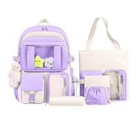 HORHREAR Kawaii Backpack Set 5 in 1 for School Girls Asthetic Backpack Many Pockets