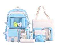 HORHREAR Kawaii Backpack Set 5 in 1 for School Girls Asthetic Backpack Many Pockets