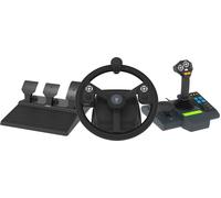Hori Farming Vehicle Control System Steering Wheel and Pedals For PC - Black, Black