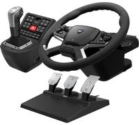 Hori Force Feedback Truck Control System Steering Wheel and Pedals For PC - Black, Black