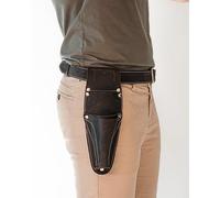 Hori Hori Leather Sheath Belt with Pruner and Scissor Pockets. Personalized Florist Tool Belt Leather, Gardening Belt with Pockets. (Black/Grey, One Size - Adjustable)