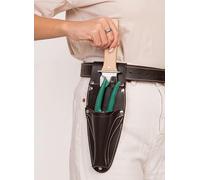 Hori Hori Leather Sheath Belt with Pruner and Scissor Pockets. Personalized Florist Tool Belt Leather, Gardening Belt with Pockets. (Dark Brown, One Size - Adjustable)