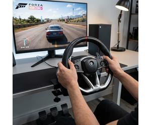 HORI Xbox专用力反馈赛车方向盘DLX版 - 300mm diameter, dual motor force feedback, 900-degree steering angle, three pedals, metal paddles, tool-free clamp, officially licensed