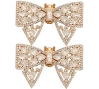 HORIALENCE 1 Pair Bowknot Shoe Clips Decorative Shoe Clips Classic Metal Rhinestone Adds Sophistication Mix and Match for Bridal Formal Event 2.36x1.38x0.39in