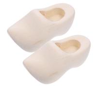 HORIALENCE 1 Pair Miniature Wooden Shoes DIY Unfinished Klompen for Dollhouse Accessories Blank Craft Shoes for Creative Home Decoration and Miniature Collections