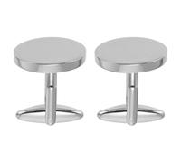 HORIALENCE 1 Pair Silver Oval Copper Alloy Clothes Buttons for Mens Suit Accessories, Easy to Sew and Operate, Stylish and Simple Design Suitable for Shirt