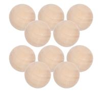 HORIALENCE 10 Pcs Creative Lotus Wood Round Beads Without Hole for Craft and Carving Projects, Khaki Simple Wooden Balls for DIY Arts and Crafts