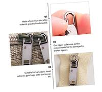 HORIALENCE 10 Pcs DIY Detachable Zipper Pull Tabs for Bags Clothing Accessories Zinc Alloy Replacement Heads with Smooth Polished Surface Easy to Install and