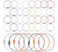 HORIALENCE 100pcs Candy Color Stainless Steel Wire Key Chain Rings DIY Key Ring Accessories for Hiking Camping Luggage Tags Coated Portable Keychain Hoops