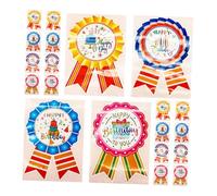 HORIALENCE 100pcs Happy Birthday Badge Stickers Fun Birthday Planner Labels for Boy Girl Events Classroom Decorations and Party Wrapping Easy to Apply Sturdy Adhesive Mixed Designs