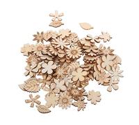 HORIALENCE 100pcs Natural Wood Flower and Leaf Cutouts DIY Handmade Crafts for Creative Educational Fine Motor Skill Development Wood Embellishments for Art Projects and Decoration