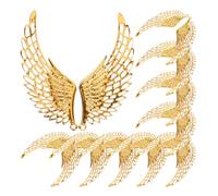 HORIALENCE 10pairs DIY Golden Winged Earrings Jewelry Making Accessories Crafting Pendant Small Wing Shaped Charm for Angel Wings Crafts