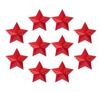 HORIALENCE 10pcs Aluminum Five-pointed Star Badges Decorative Star Brooch Retro Collectible Accessories for Hats Backpacks Rewards
