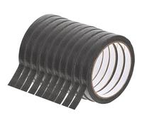 HORIALENCE 10pcs Black 10mm X 20m Masking Tape for Crafts High Temperature Resistant Wrinkle Paper Tape for DIY Painting and Decoration