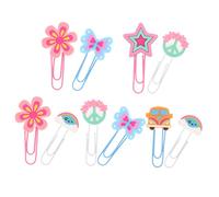 HORIALENCE 10pcs Cartoon Hippy Bookmarks Paper Clips Vintage Reading Clips Small Decorative for Boys and Girls and Students Random Style