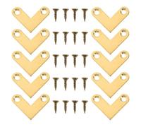 HORIALENCE 10pcs Copper Right Angle Corner Brackets for Picture Frames and Mirrors, L Shape Frame Sections Furniture Connection and Corner Reinforcement for Picture Framing Projects