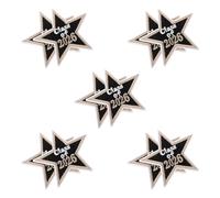HORIALENCE 10pcs Graduation Iron on Patches Embroidered Five-Pointed Star Applique for Jeans and Backpack with Polyester Material and Hot Melt Adhesive, for Graduation Clothing