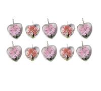 HORIALENCE 10pcs Heart Shaped Dried Flower Pendant Keychain Cute Jewelry Making Pendants for Bag Hanging Ornament Love Heart Keyring Random Color