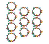 HORIALENCE 10pcs Mini Spring Berry Wreaths Realistic Artificial Napkin Rings and Candle Holders for Dining Table Setting, Home Decor, Multi-scene Flexible Use