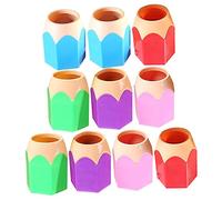 HORIALENCE 10pcs Multi-functional Pencil Shaped Cups Kawaii Pen Holders for Desk Organization Makeup Brush Storage Cute Crayon Container for Students and Office Use