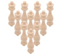 HORIALENCE 10pcs Solid Wood Unpainted Spindles Baluster Decorative Roman Pillars for DIY Gardens and Deck Railing Enhancing Landscape Effect