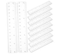 HORIALENCE 10pcs Transparent Plastic Rulers Clear Scale Measuring Tools for School Office Drawing Crafting with Precise Dual Sided Markings and Flexible Design