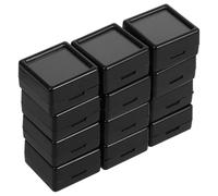 HORIALENCE 12pcs Jewelry Case Jewelry Organizer Mineral Specimen Display Case with Glass Top Lid, Black Rectangular Shape, Multifunctional Design and Excellent Protection for Home Use