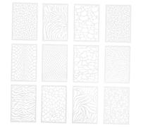 HORIALENCE 12pcs Reusable Prints Pattern Painting Stencils Made of Sturdy Plastic with Hollow-Out Design for Drawing and DIY Projects in White, for Painting Project and Crafting