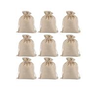 HORIALENCE 15pcs Beige Linen Drawstring Bag Set for Jewelry and Candy Storage Lightweight Breathable Pouches for Christmas Festive Wrapping and Organizing Accessories