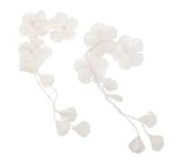 HORIALENCE 1Pair Ethereal Floral Ear Cuff for Brides Romantic Woodland Inspired Hair Accessories for Women Elegant Bridal Elf Ear for Outdoor Weddings and Photography