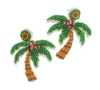 HORIALENCE 1Pair Handmade Beaded Coconut Palm Tree Earrings Fun Tropical Jewelry for Beach Lovers Unique Summer Holiday Accessories for Festive Occasions