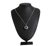 HORIALENCE 1Pc Blue Heart Pendant Cinerary Casket Necklace Creative Fashion Necklace for Women Delicate Jewelry for Mother's Day Stylish Torque Design