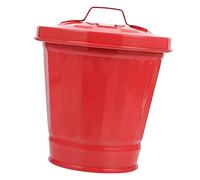 HORIALENCE 1pc Mini Desktop Trash Can with Lid Cute Flower Pot Design Compact Wastebasket for Office Kitchen and Bedroom Stylish Tabletop Organizer Red Color