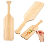 HORIALENCE 2 Pcs Unfinished Wooden Greek Paddles Solid Pine Wood Boards for DIY Crafts Home Decoration Lightweight Durable with Hanging