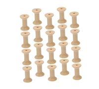 HORIALENCE 20 Pcs Unfinished Wooden Thread Spools Hourglass Shaped Craft Bobbins for DIY Projects Light Yellow Durable Wood for Twine Wire and Embellishment