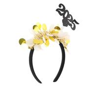 HORIALENCE 2025 New Year Headband Glitter Sequins Hairband Graduation Party Supplies Class of 2025 Mini Graduation Caps Hair Hoop for New Year's Eve Celebration