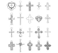 HORIALENCE 20pcs Antique Cross Charms Durable Alloy Pendants for DIY Jewelry Making for Bracelets Necklaces and Earrings Timeless Vintage Design User Friendly Crafting Supplies