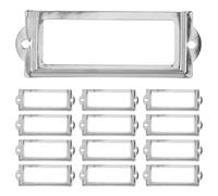 HORIALENCE 20pcs Antique Label Holder Pull Handle - Vintage Apothecary Card Catalog Holder Pull Handles for Drawers and Cabinets - Furniture Hardware Silver