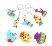 HORIALENCE 20pcs Circus Theme Cartoon Keychains Bag Pendants Small Key Rings for Party Favors Backpack Decorations with Clown Elephant and Tiger Designs