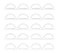HORIALENCE 20pcs Geometry Protractor: Semicircle 180 Degree Transparent Math Protractor - Dual Scale Woodworking Angle Measuring Tool for Classroom 6 Inch