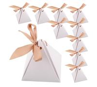 HORIALENCE 25Pc Sturdy Triangle Paper Favor Boxes for Wedding Candy Packaging Elegant Treat Box for Valentine's Day and Holiday Events Easy Assembly Distribution