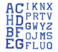 HORIALENCE 26 Pieces Dark Navy Embroidered Alphabet Iron-on Letter Patches for Clothing DIY Fabric Appliques Suitable for Sewing and Ironing on Apparel and Accessories