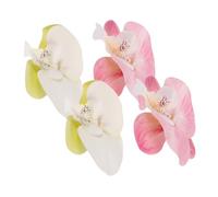 HORIALENCE 2Pairs Orchid Shoe Clips Removable Flower Buckles for Flip Flops Beach Vacation Bridal Wedding Accessories Elegant Floral Sandal Charms White and Light Pink