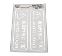 HORIALENCE 2pcs Automatic Door Warning Sticker for Car Doors White UV Material Decals with Easy Installation for Vehicle Safety and Caution
