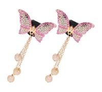 HORIALENCE 2pcs Car Vent Clip Butterfly Aromatherapy Air Vent Clip for Car Interior Delicate Rhinestone Zinc Alloy Holds Air Freshener Easy to Maintain for Friends and Family